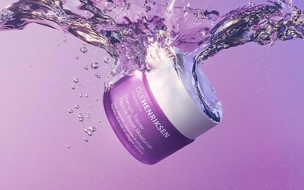 Ole Henriksen Strenth Trainer Peptide Boost Facial Moisturizer with ceramides and collagen Full Size UNBOXED 1.7 fluid ounces 50 milliliter Jar