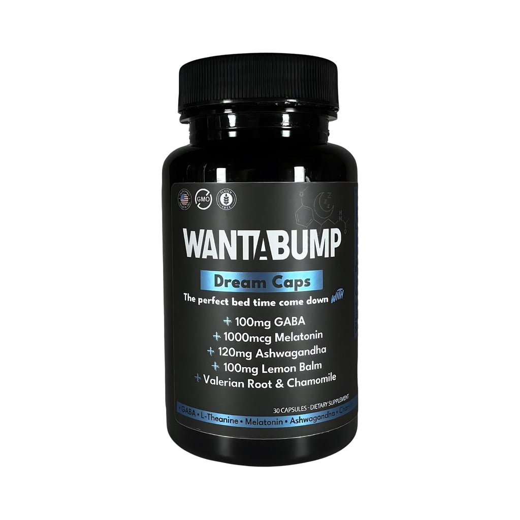 Want A Bump Non-Habit Forming Sleep Aid: Wake Up Refreshed - Powerful Formula with Melatonin, GABA, Valerian Root, Chamomile, Magnesium for Restful & Deep Sleep - 30 Capsules