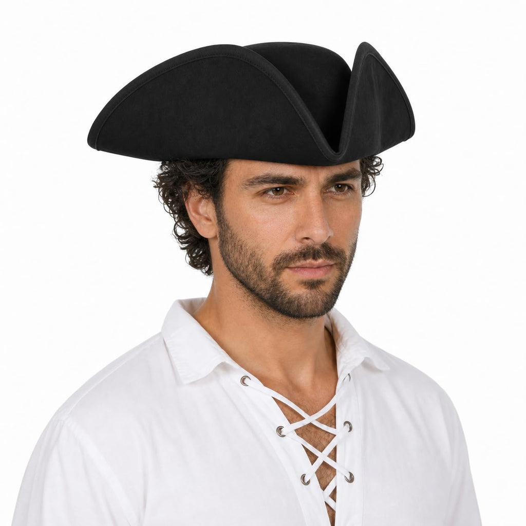 HOMELEX Pirate Hat for Women & Men Colonial Tricorn Halloween Adult Revolutionary war Costume Accessory