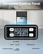 EUHOMY Commercial Ice Maker Machine, 100lbs/24H Stainless Steel Under Counter ice Machine with 33lbs Ice Storage Capacity, Freestanding Ice Maker.