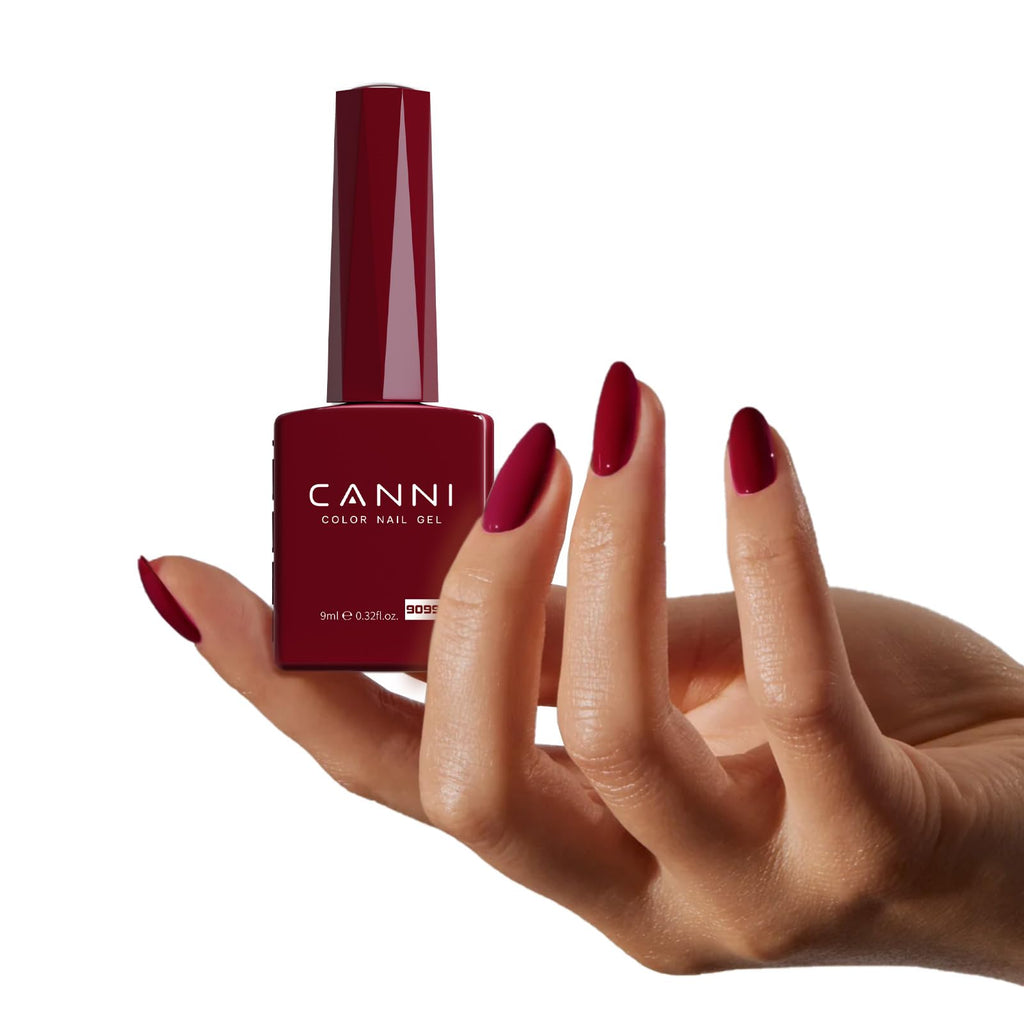 CANNI Dark Red Gel Nail Polish Set, 6Pcs 9ml Burgundy Gel Polish Kit