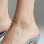 KYAYE 14K Gold Anklets for Women Ankle Bracelet for Women Singapore Chain