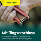 BERGER Grass Shears – Lawn Edging Clippers with Self-Sharpening Anti-Stick Blades, Forged Steel Construction, Ambidextrous Design, Ring Clasp for Hanging Storage – 2200