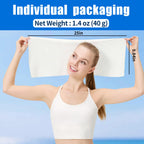 30 Pack Disposable Cooling Wipes, Individually Wrapped No-Rinse Cooling Towels, (25''x 9.84'') Extra-Thick Oversized Ice Towel for Sports, Travel, and Camping in Hot Weather (White)