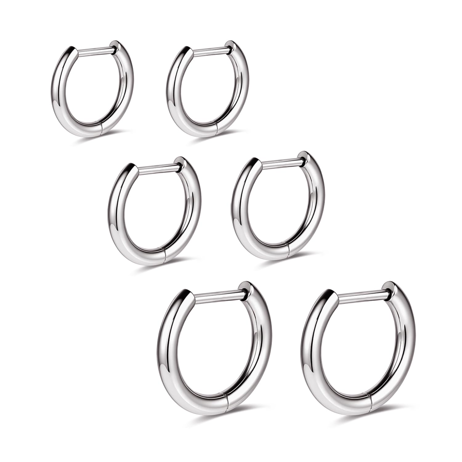 AOEDEJ G23 Titanium Hoop Earrings 18G Small Huggie Hoop Earrings