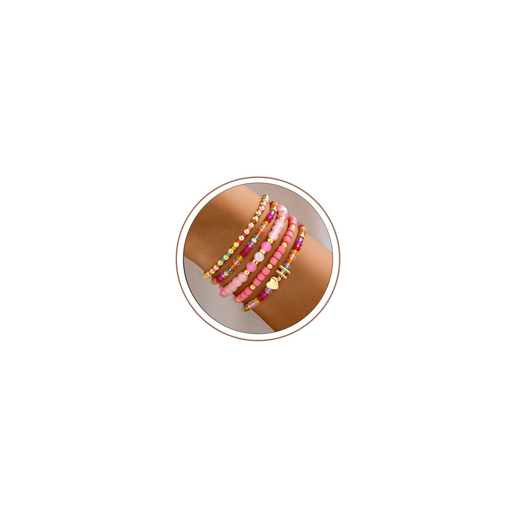 Turandoss 5PCS Initial Letter H Heart Bracelets for Her Birthday Gifts