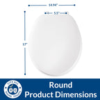 Bemis Plastic Round Toilet Seat with Cover, White, Made in USA