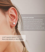 "STUNNING FLAME" 18K Yellow Gold Plated Sterling Silver Cubic-Zirconia Stud CZ Earrings | 2ct