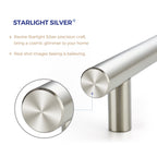 Ravinte 50 Pack 5" Cabinet Pulls Brushed Nickel Stainless Steel Kitchen Drawer Cupboard Pulls Cabinet Handles 5" Length with 3" Hole Center