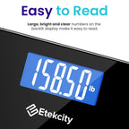 Etekcity Bathroom Scale for Body Weight, Highly Accurate Digital Electronic Weighing Machine for People,LCD Display,Large Size,6mm Tempered Glass-Safe Home Use,Batteries Included, 400 lbs (Pack of 5)