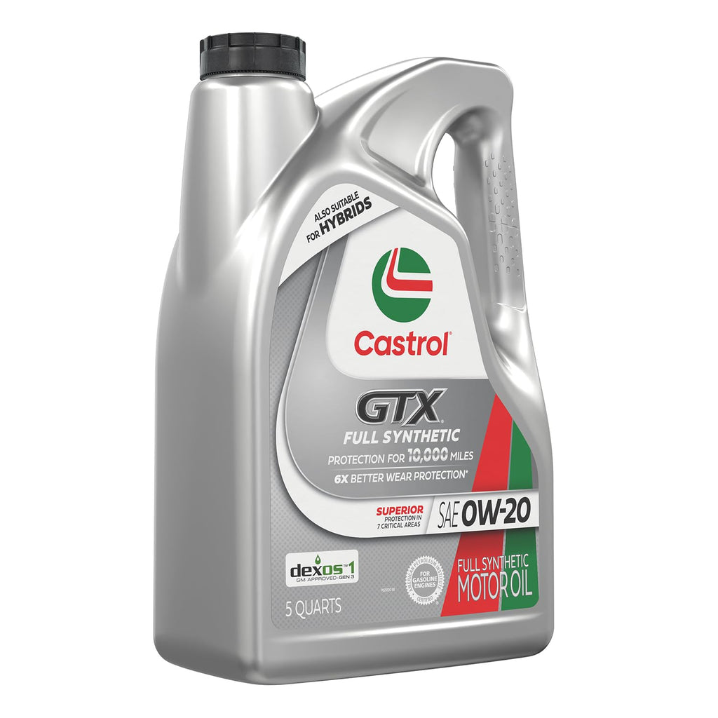 Castrol GTX Full Synthetic 0W-20 Motor Oil, 5 Quarts