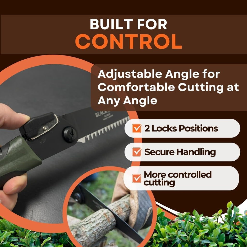 Saboten 8.3" Folding Pruning Saw, Made in Japan, Compact Hand Saw for Tree Branches, Garden Cutting & Outdoor Use - forest Originals