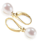 PAVOI Drop Earrings for Women, 14K Gold Plated, Yellow Gold, Size 7, Pearl