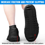 Shiwely Silicone Waterproof Shoe Covers, Upgrade Reusable Overshoes with Zipper, Resistant Rain Boots Non-Slip Washable Protection for Women, Men (XL (Women 11-13, Men 9.5-13), Black)