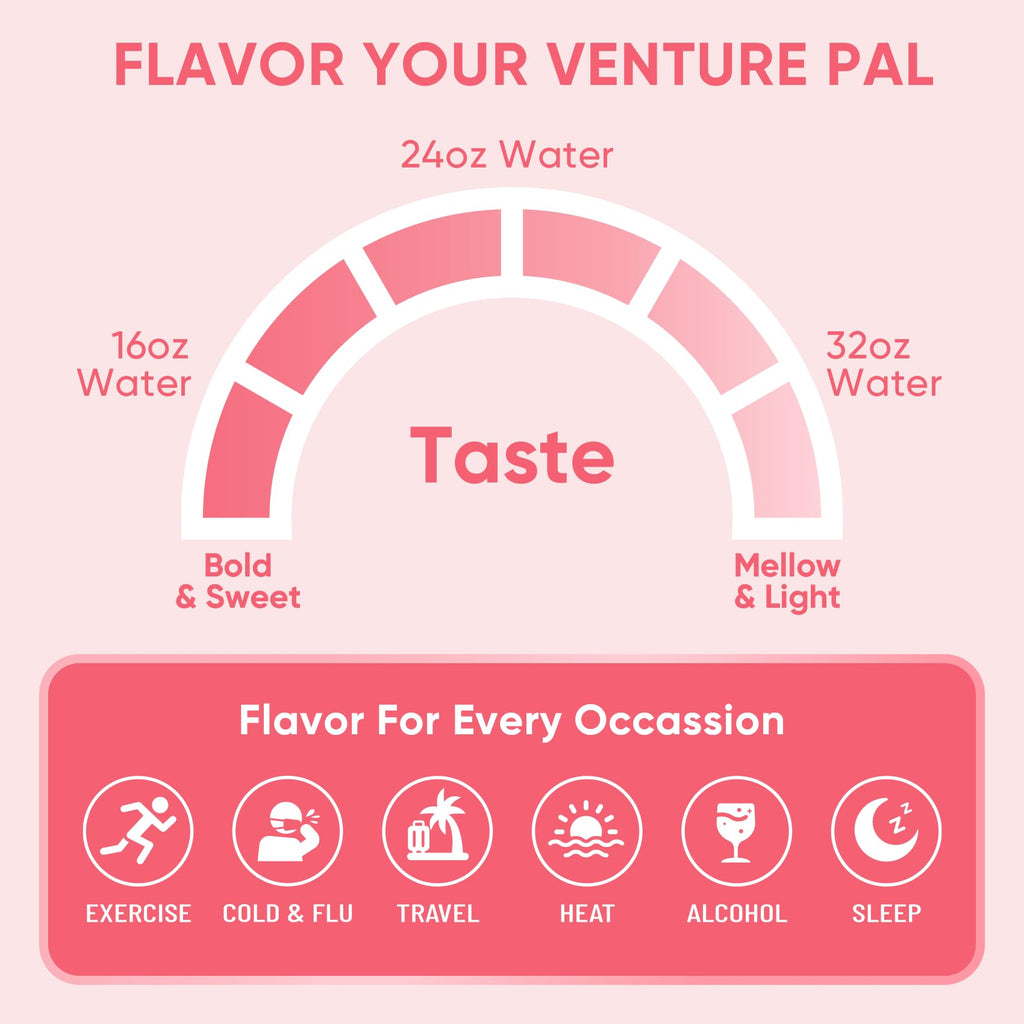 Venture Pal Sugar Free Electrolyte Powder Packets - Liquid Daily IV Hydration Packets | Electrolytes Drink Mix with 5 Vitamins & 7 Electrolytes | Keto Friendly | Non-GMO | Certified Vegan | 16 Sticks