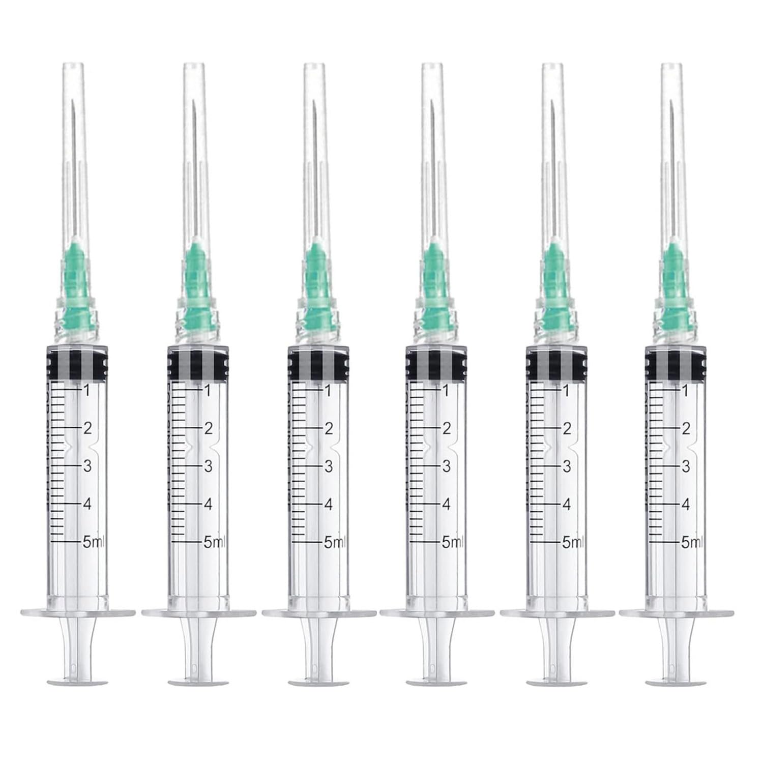 10 Pack 5ml/cc Disposable Luer Lock Lab Syringes with 21Ga 1.5 Inch Needle