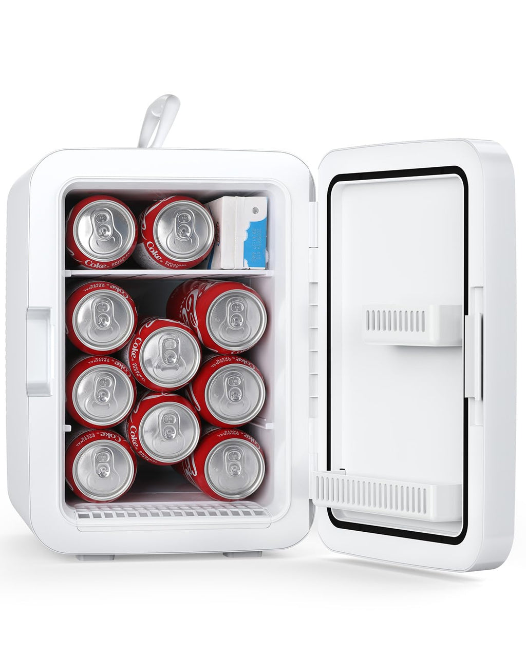 Antarctic Star Compact Mini Fridge, 10L Portable Small Refrigerator, 2.6 Gal Desktop Fridge with AC/DC Adapters, Small Cosmetics Cooler for Beverage, Food, Makeup, Bedroom, Office, Dorm, White