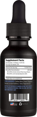 Lyfetrition Boswellia 455 mg, 4 Oz Liquid, 220 Servings, Made in USA, Quick Absorption, Quality Potent Ingredients, Third-Party Tested, Non-GMO, GMP Certified, Cruelty-Free