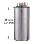 BOJACK 45+7.5 uF 45/7.5 MFD ±6% 370/440 V AC CBB65 Dual Run Circular Start Capacitor for AC Motor Run or Fan Start or Condenser Straight Cool or Heat Pump Air Conditioner
