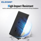 ELEGRP Decorator Wall Receptacle Outlet, Tamper Resistant 15A 125V Standard Electrical Wall Outlet, Residential Grade, Self-grounding, with Screwless Wall Plate, UL (50 Pack, Glossy Black)