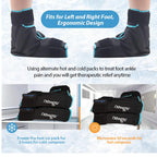 NEWGO Ice Pack Foot Ankle Ice Pack Wrap for Plantar Fasciitis, Foot Surgery Recovery, Hot Cold Therapy Ice Boot for Bunions, Ankle Injury, Swelling, Burning Feet - 2 Pack Black