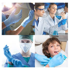 Basic Medical Synmax Vinyl Exam Gloves - Latex-Free & Powder-Free - Large, BMPF-3003(Case of 1,000) Blue