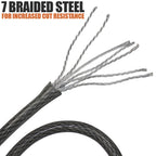 BV Heavy-Duty 30FT Security Cable with Loops - 10mm (3/8 Inch) Cut-Resistant Braided Steel Cable - Versatile & Weatherproof - Security Chain for Padlock, Chain Lock, Wire Lock