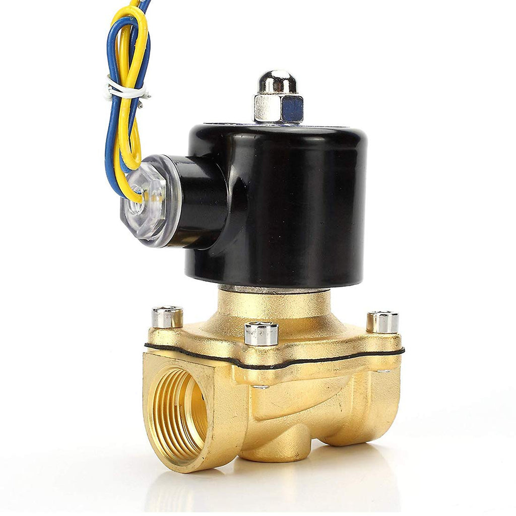 Beduan Brass Electric Solenoid Valve, 1/2" 12V Air Valve Normally Colsed for Water Air Gas Fuel Oil