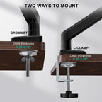 WALI Adjustable Single Monitor Arm for 13-34 inch Screens, up to 26.4 lbs