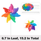 24 Pack Mixed Color Pinwheels Toy Wind Spinners for Kids