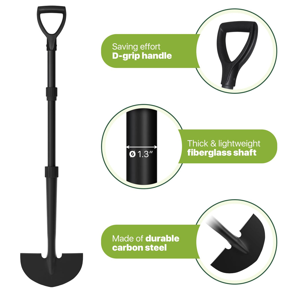 MANXRKUI Edger Lawn Tool, Manual Half Moon Edger for Garden Border, Hand Lawn Edging Tool with D-Grip, 41-inch Long Handle Lawn Edger for Grass, Sidewalk, Yard