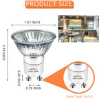 GU10 Halogen Bulb 120v 50w Warmer Bulbs, 2800k Warm White gu10 Dimmable for Candle Warmer, Scent Wax Burner, Fragrance Melt, Warming Bulb Pack of 6