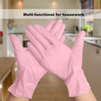 COYACOOL Disposable Gloves Medium, Nitrile and Vinyl Blend Material Gloves, Latex Free, 4 Mil 1000 Pc Food Grade Glove for Cleaning, Food Prep, Hair Dye, Tattoo, Pink