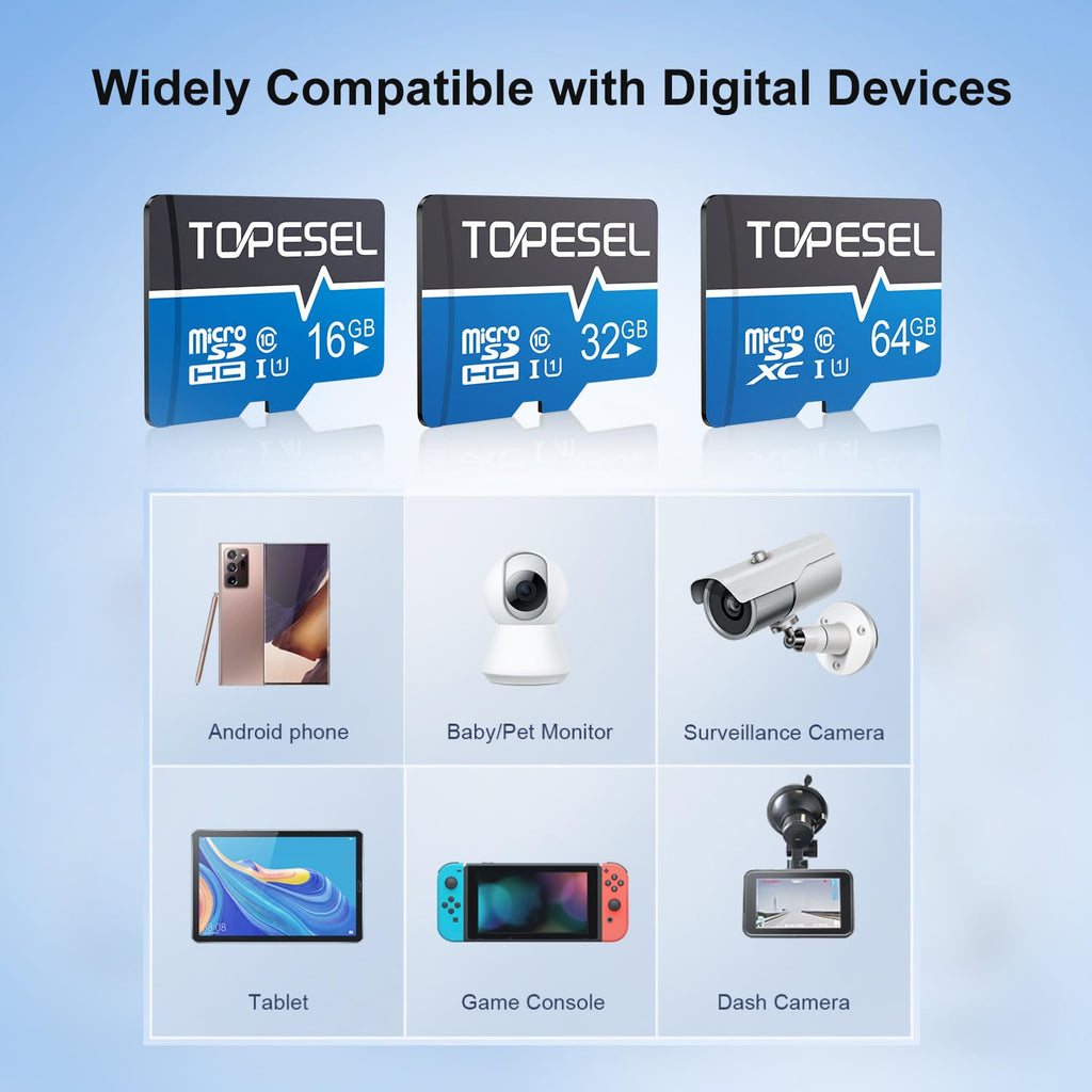 TOPESEL 32GB(The Actual Usable Capacity is 28.8GB) Micro SD Card 2 Pack Memory Cards MicroSDHC UHS-I TF Card Class 10(32GB 2Pack)
