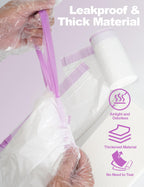 50 Count Beside Commode Liners with Absorbent Pads - Set with 50 Disposable Bags, 50 Pads and 100 Gloves, Lavender Scented, Universal Fit for Toilet Seats, Portable Toilets & Camping Use