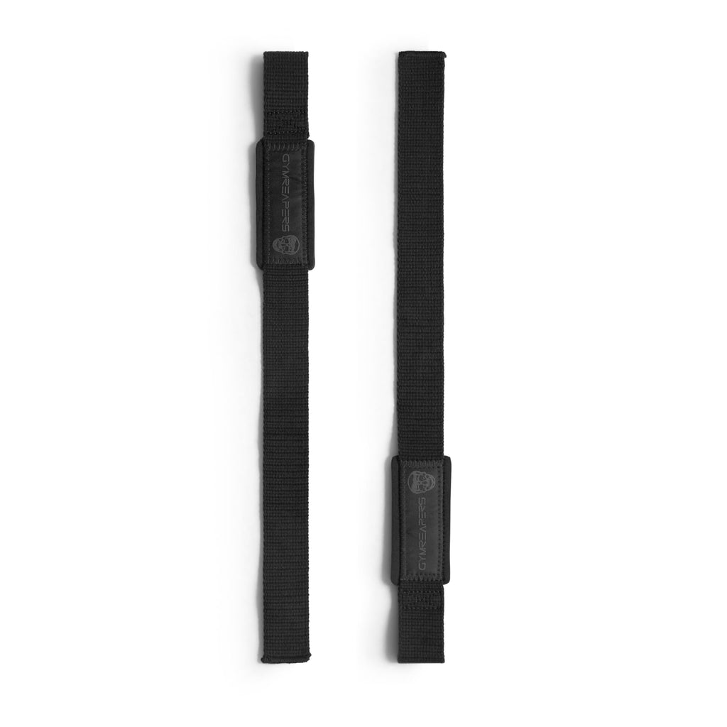 Gymreapers Lifting Wrist Straps for Weightlifting, Bodybuilding, Powerlifting, Strength Training, & Deadlifts - Padded Neoprene with 18 inch Cotton (Black/Black)