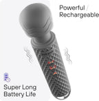 bed geek Handheld Cordless Personal Wand Massager – Waterproof, USB Rechargeable, 20 Vibration Patterns, 8 Speeds, Memory Feature, Skin-Soft Silicone for Ultimate Relaxation Tool