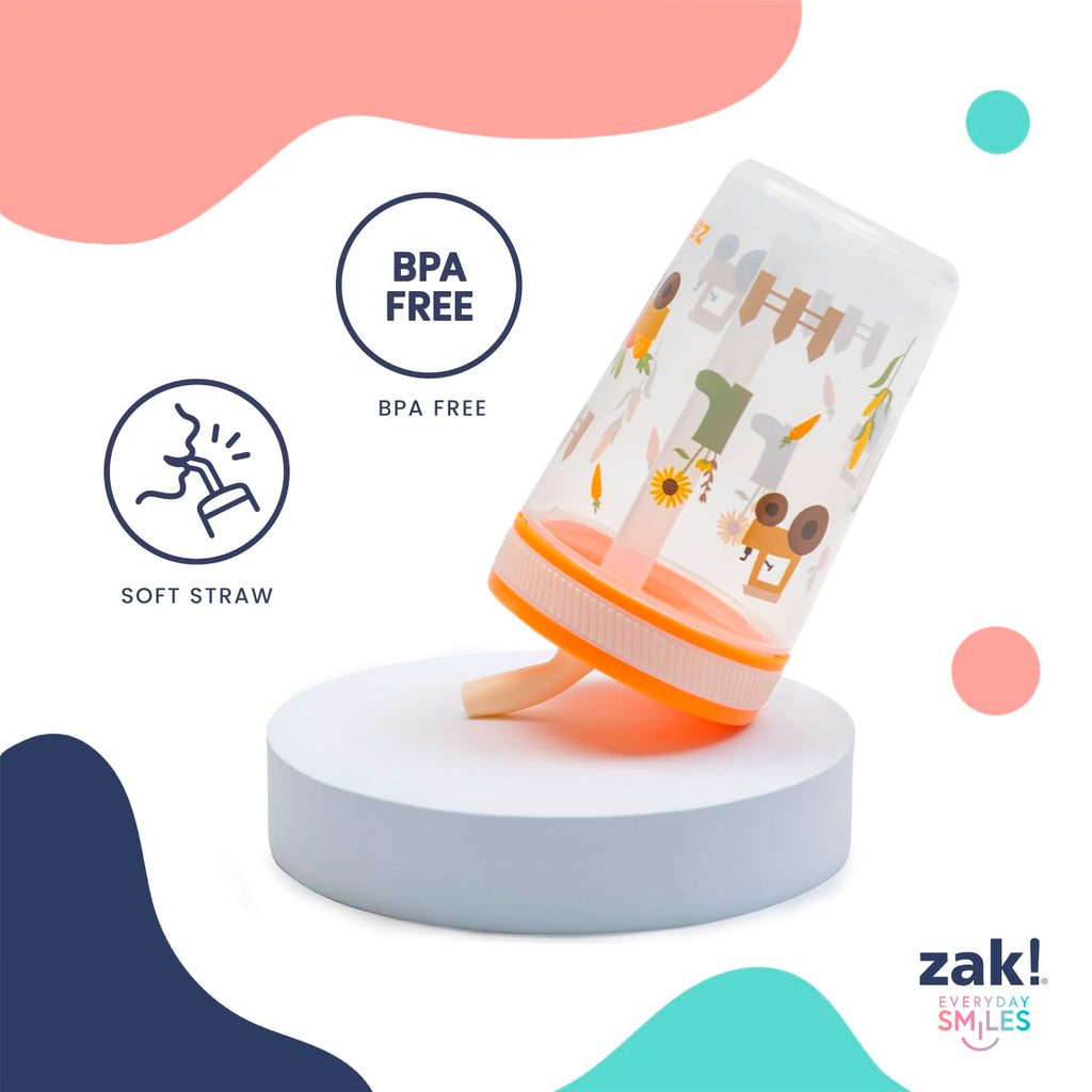 Zak Designs Kelso Toddler Cups For Travel or At Home, 15oz 2-Pack Durable Plastic Sippy Cups With Leak-Proof Design is Perfect For Kids (DinoRoar, Zaksaurus)