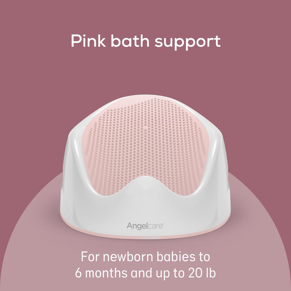Angelcare Baby Bath Support, Pink, Birth to 6 Months, Made in Canada