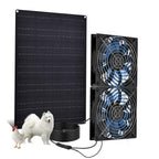 Solar Fan for Greenhouse 25W Solar Exhaust Fans Panel & 2-Pack, Solar Fan for Chicken Coop Intake or Exhaust Air Cooling Doghouses Pet House Air Ventilation and Circulation