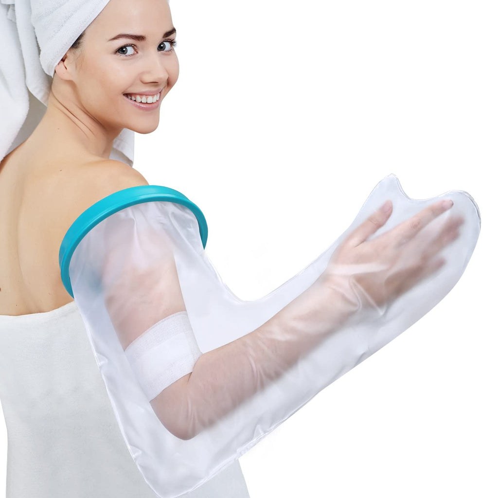 DUMSAMKER Full Arm Cast Cover for Shower Adult, 100% Waterproof Cast Shower Cover Arm, Soft Comfortable Cast Bag Cast Protector, Watertight Seal to Keep Wounds Bandage Dry, Reusable