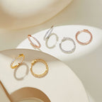WOSTU Gold Hoop Earrings for Women,Cubic Zirconia CZ Hoop Earrings