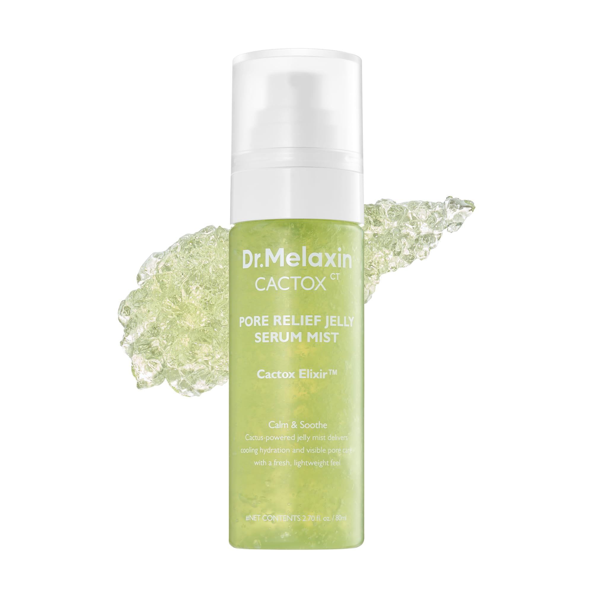 Dr.Melaxin Cactox Pore Relief Jelly Serum Mist, Instant Cooling Face Mist for Pore Tightening & De-Puffing, Hydrating Cactus Serum for Puffy Skin, 80ml (2.7 fl oz)
