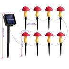 Solar Mushroom Lights Garden Decor 8 Red Crack Mushrooms Outdoor Decor Stake Lights, Waterproof Solar Pathway Light Gardening Gifts for Landscape Easter Gnomes Yard Halloween Christmas Decorations