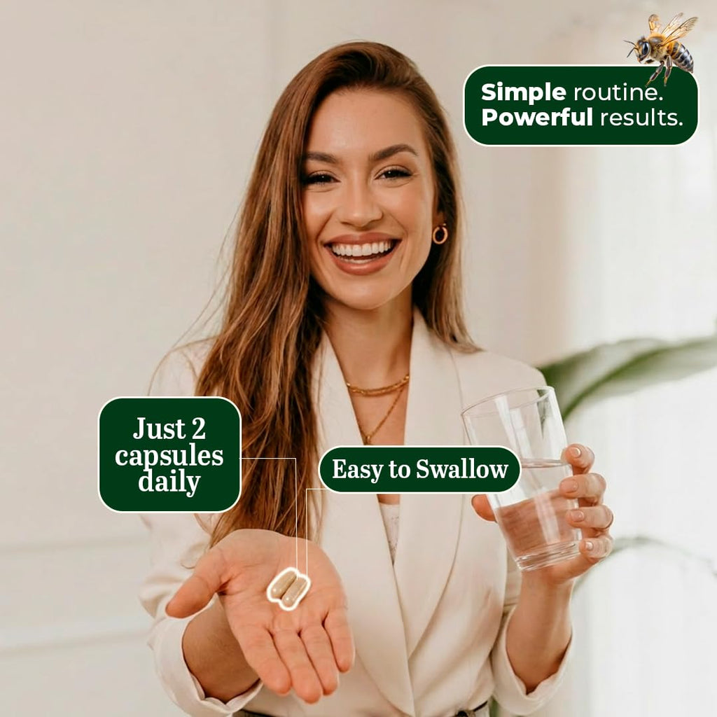 Beelife Green Propolis Capsules- 100% Brazilian Green Propolis - Immune Support & Antioxidant Booster- Certified ISO 22000, Kosher -Bee Propolis supplements capsules- Propolis Extract (60 Days Supply)