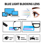 ZXYOO 4 Pack Oprah Style Reading Glasses for Women Men Blue Light Blocking Computer Square Metal Spring Readers +1.0