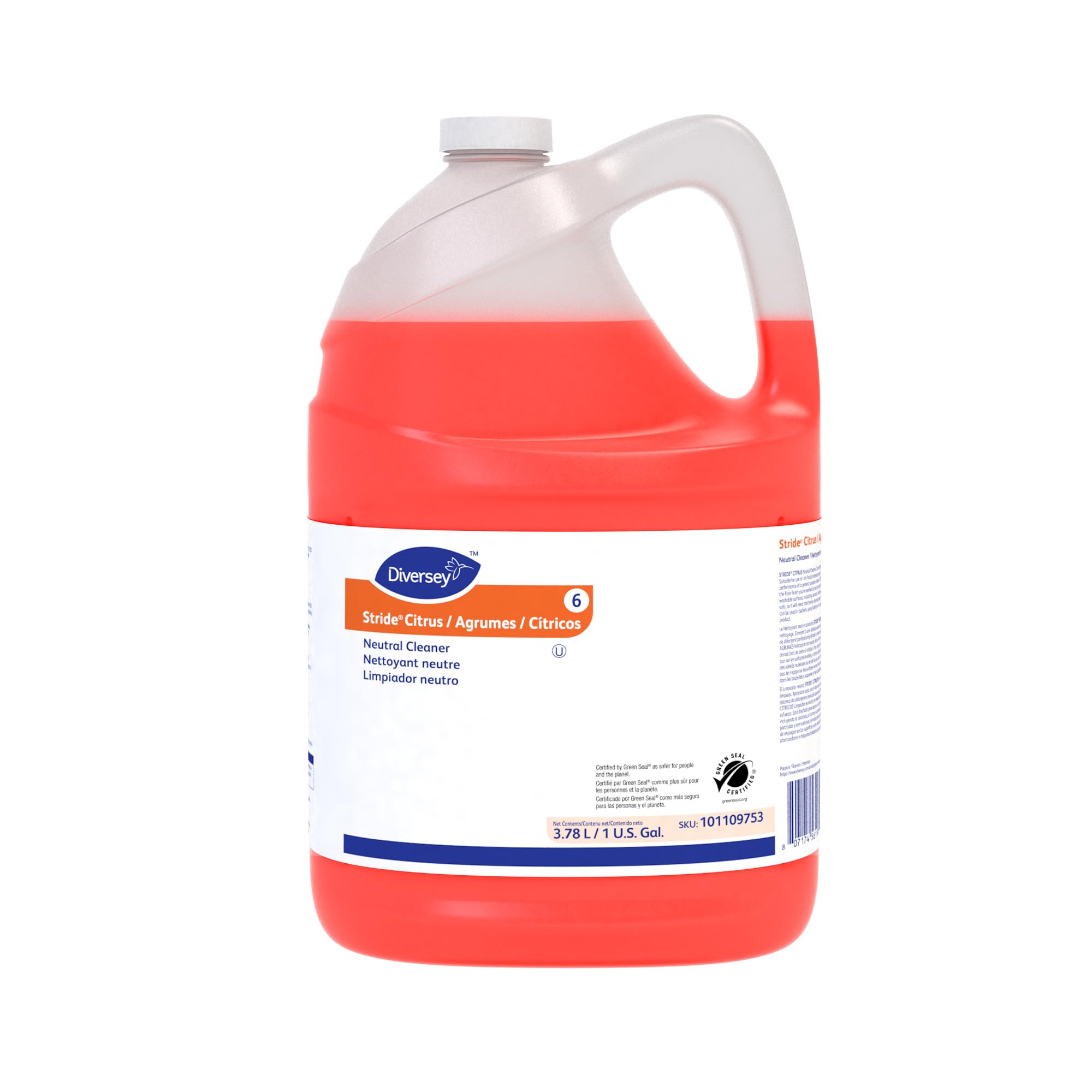 Diversey Stride Citrus Neutral Cleaner, Multi-Surface Concentrate, 1 Gallon