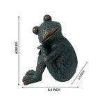 ResinHaven Vintage Verdigris Meditating Frog Garden Statue, 9.8" H
