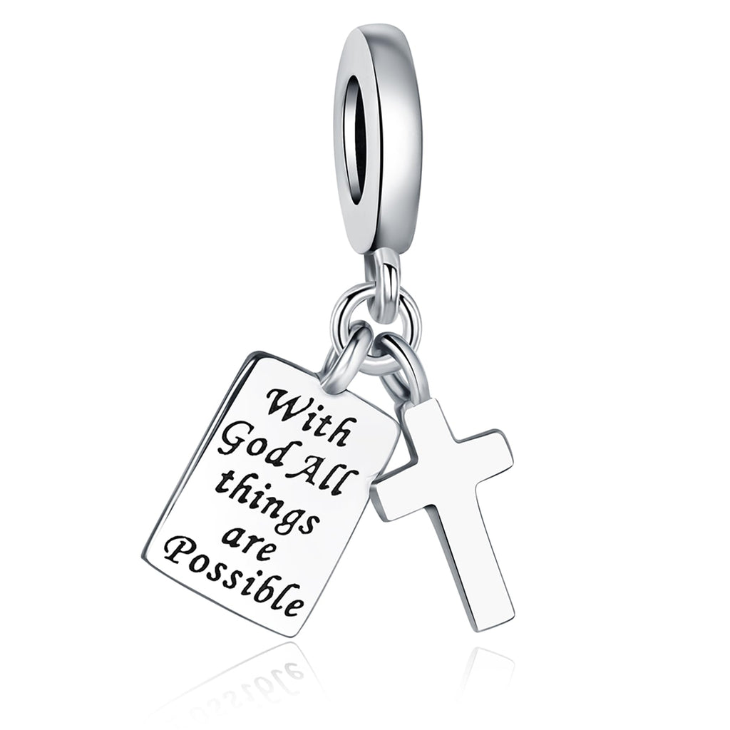 925 Sterling Silver Charms Fit Pandora Charms Bracelet God Has You In His Arms I Have You In My Heart Fit Wife Daughter Mother's Day Christmas Birthday Gift