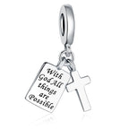 925 Sterling Silver Charms Fit Pandora Charms Bracelet God Has You In His Arms I Have You In My Heart Fit Wife Daughter Mother's Day Christmas Birthday Gift